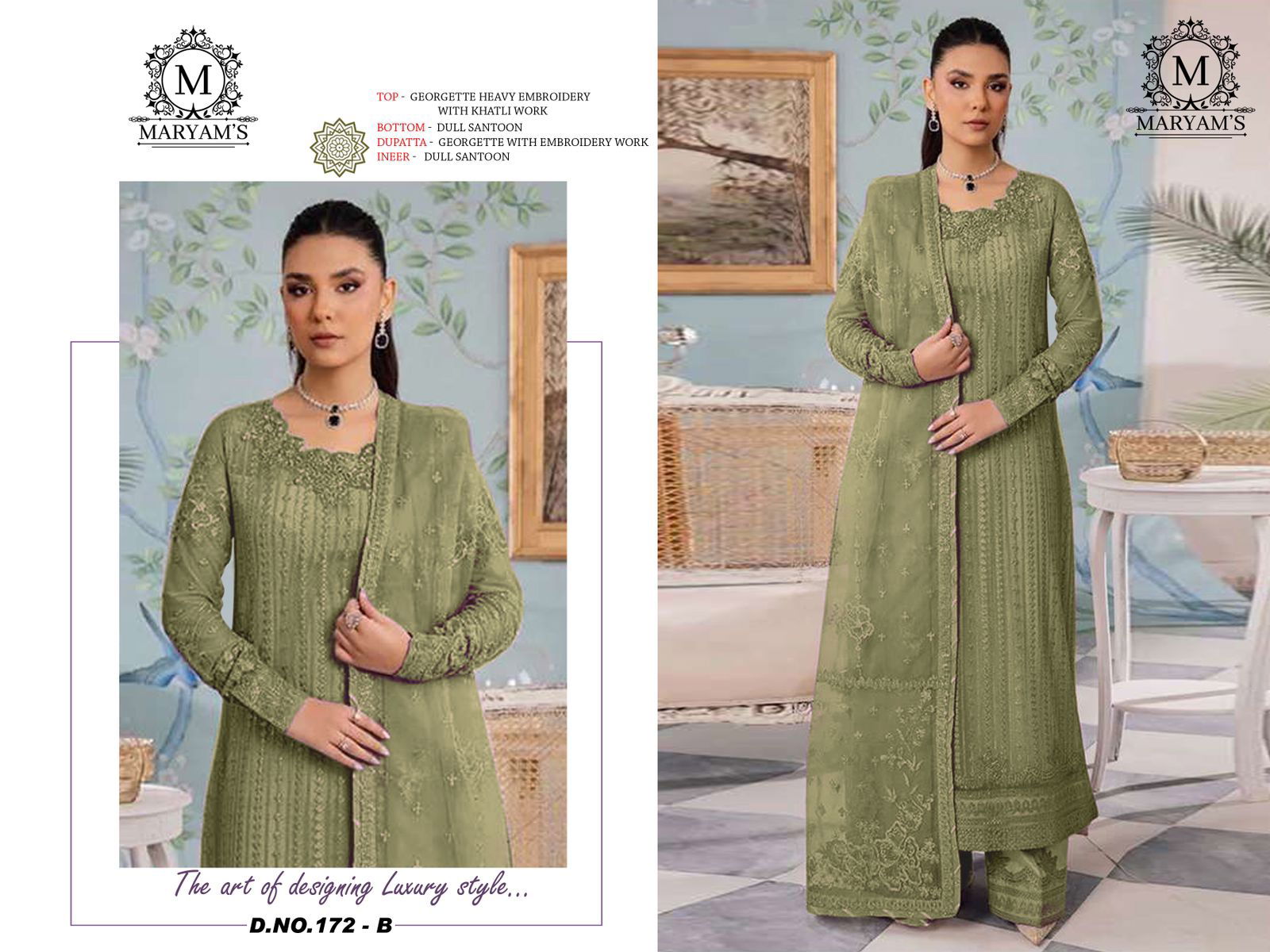 Maryams 172 Georgette Embroidered Pakistani Suits Wholesale Price In Surat
